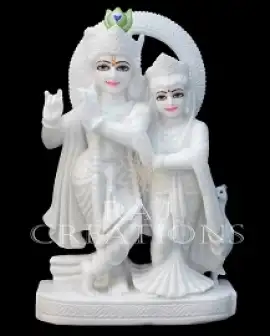 3 Feet Marble Radha Krishna Statue for Home Temple