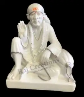 Sai Baba Marble Moorti In Ashirwad Position