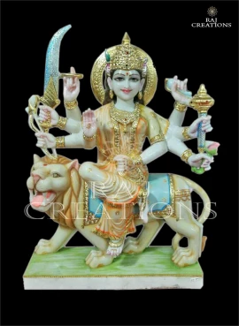 Small Size Marble Statue of Durga Mata