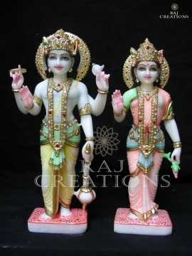 Marble Laxmi Narayan Statue in Standing Position