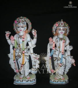 Designer Marble Lakshmi Narayan Statue
