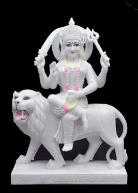 Polished Vietnam Marble Moorti of Durga Maa