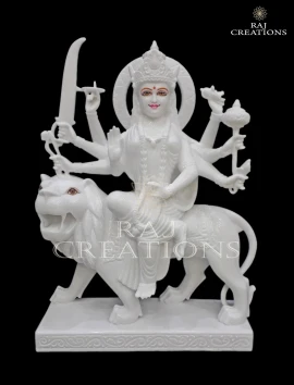5 Feet Maa Durga Marble Murti