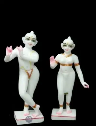 Marble Iskcon Radha Krishna Statue