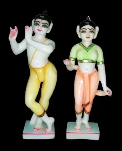 Marble Iskcon Radha Krishna Statue