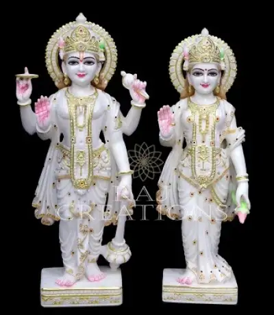 Marble Lakshmi Narayan Statue