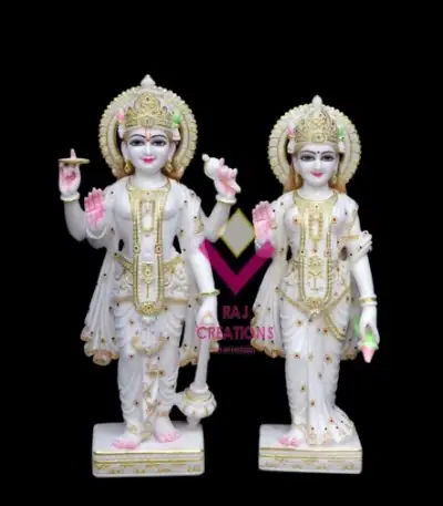 Marble Lakshmi Narayan Statue