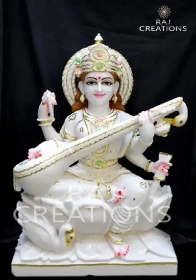 Marble Saraswati Maa Statue