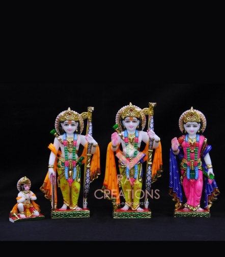 Colorful Ram Darbar Marble Moorties For Temple