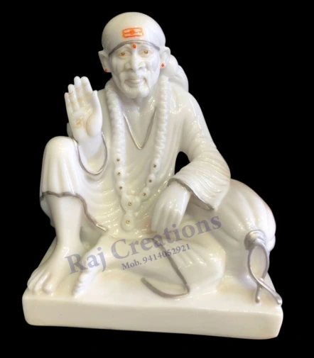 Sai Baba Marble Moorti In Ashirwad Position