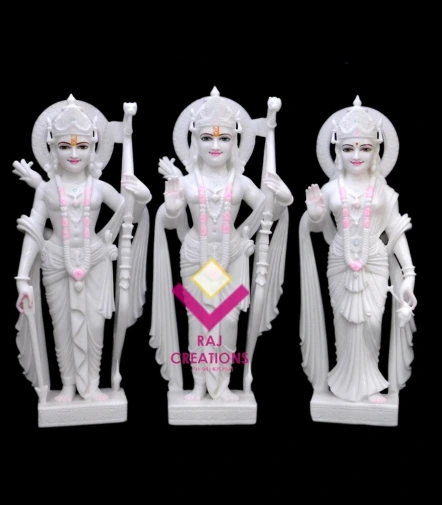 White Marble Moorti Of Sita Maa Ram And Laxman