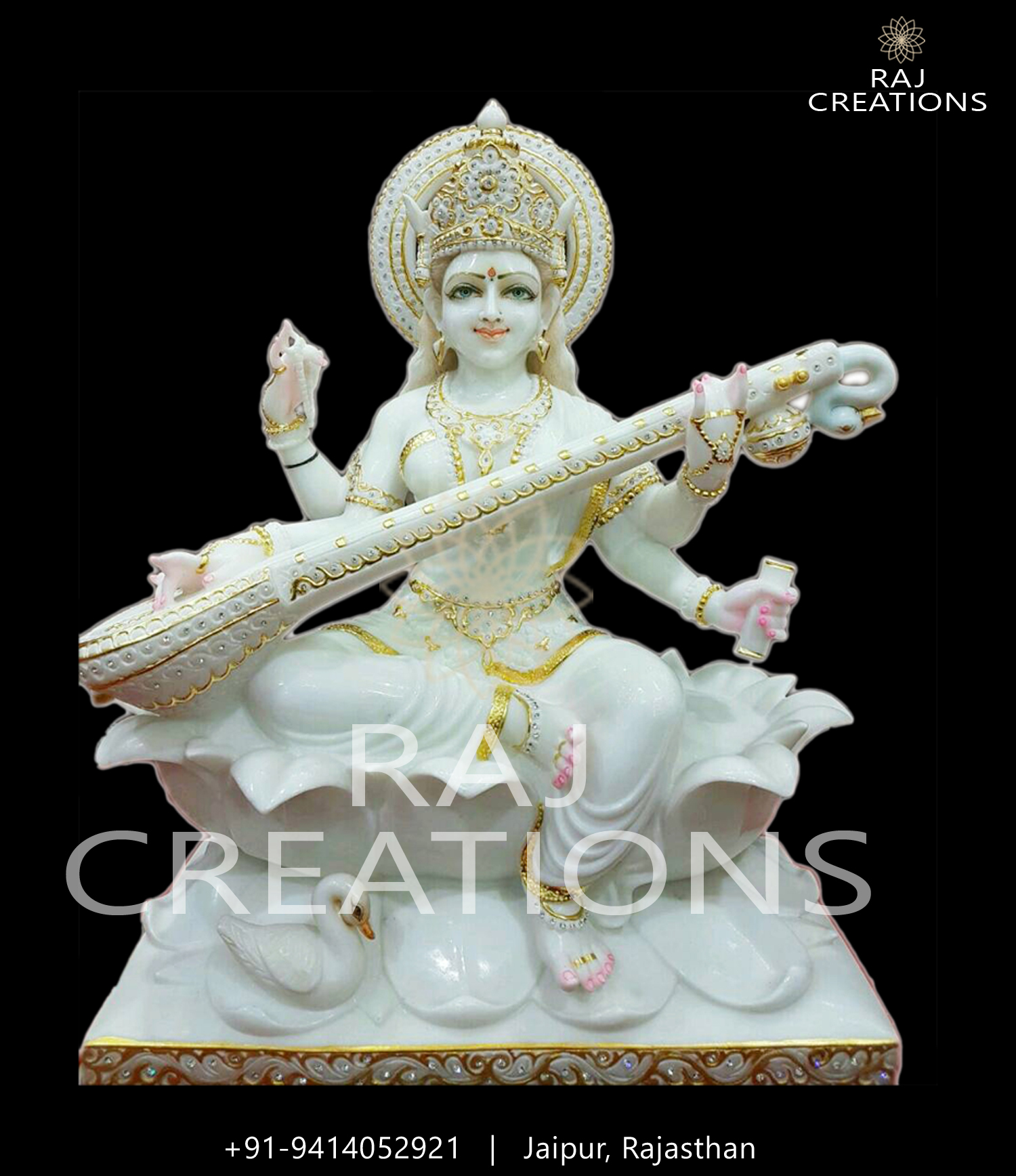 Marble Saraswati Statue