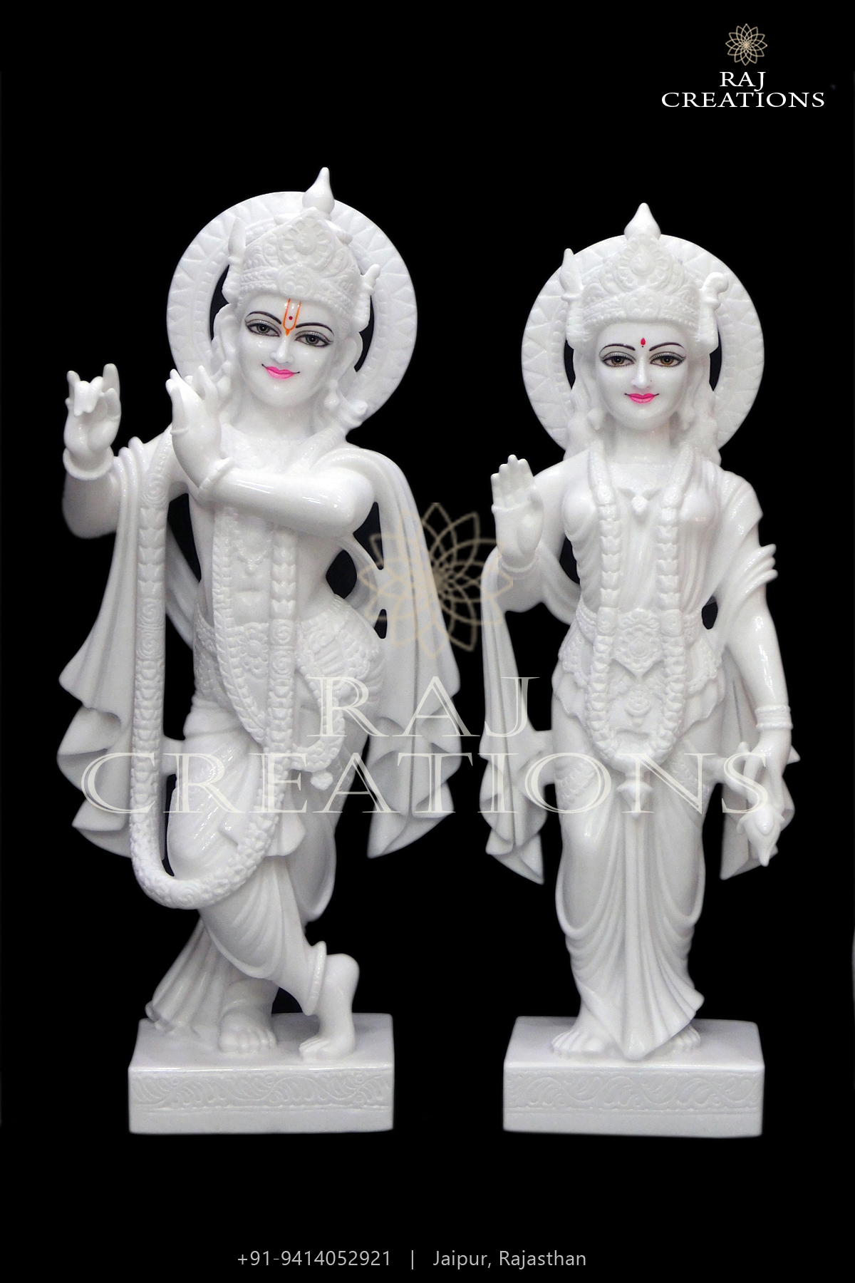 Marble Moorti Of Radha Krishna Separately Standing