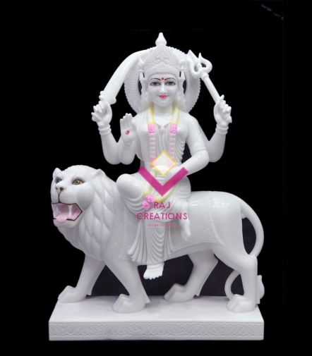 Vietnam Polished Marble Moorti of Durga Maa