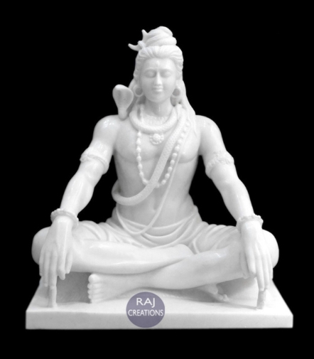 Marble Shiva Moorti Sitting In Yog Mudra