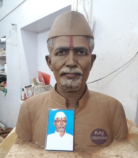 Marble Human Statue With Painted