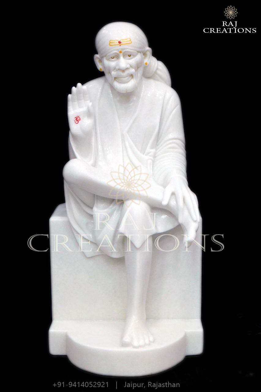 Marble Sai Baba Idol in Ashirwad Position