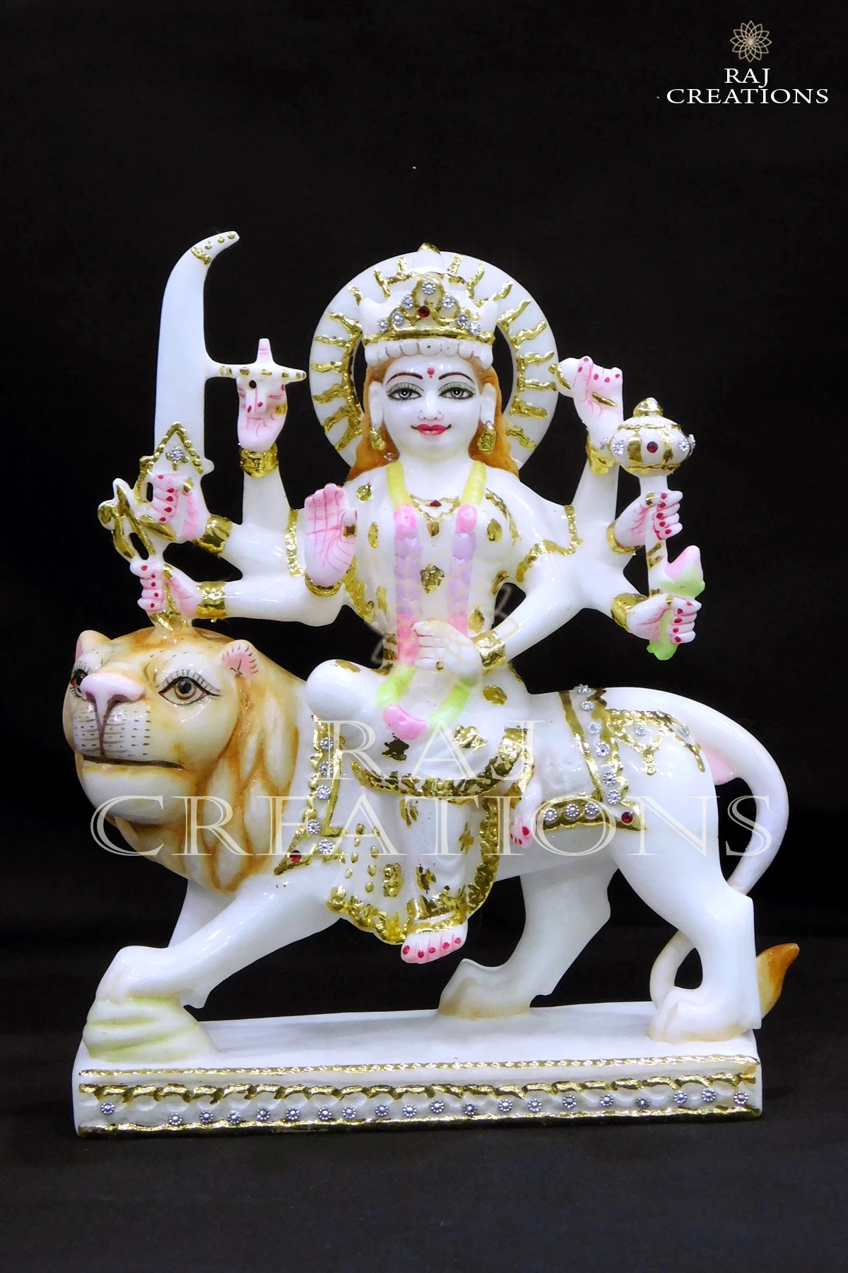 White Marble Durga Maa Idol for Home