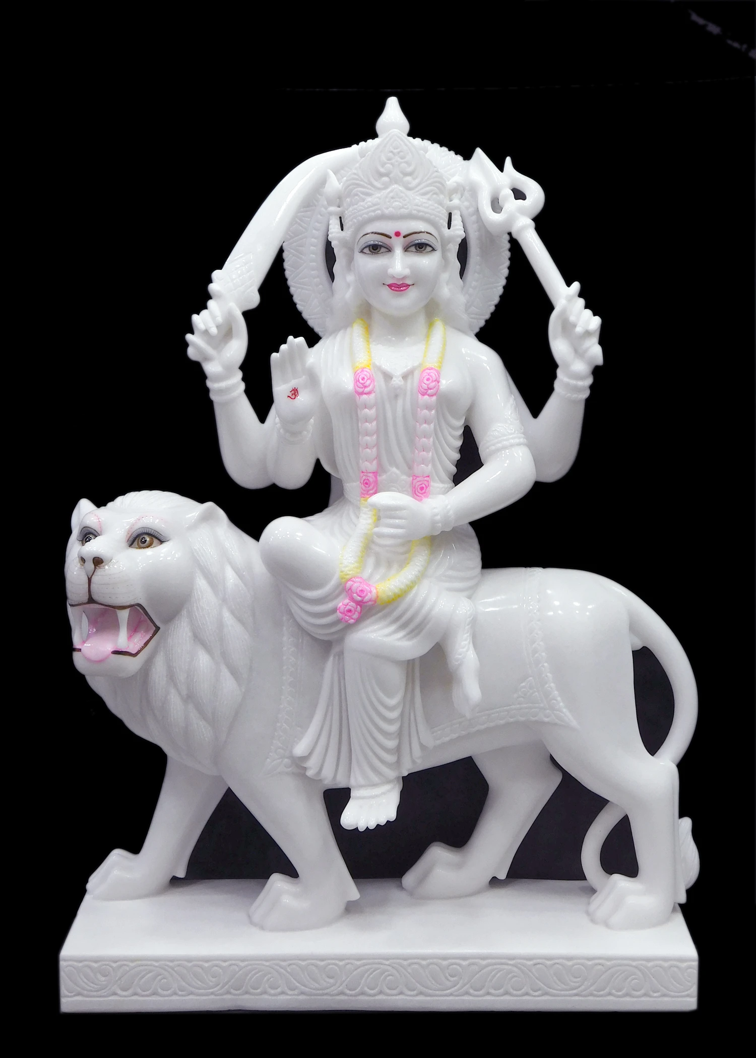 Polished Vietnam Marble Moorti of Durga Maa