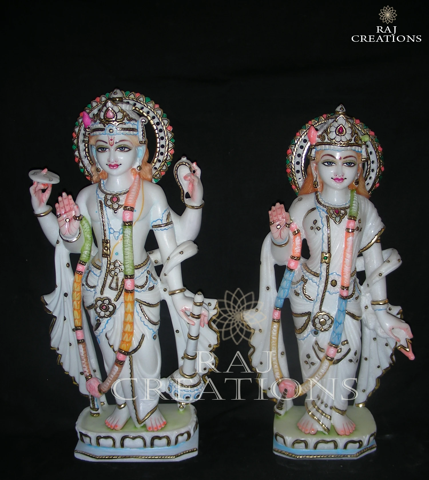 Designer Marble Lakshmi Narayan Statue